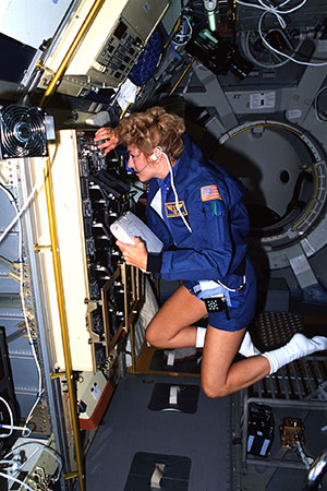 Millie aboard the SLS-1.