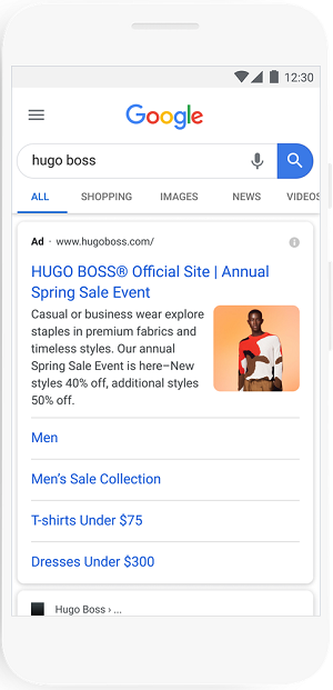 Google ad extensions example