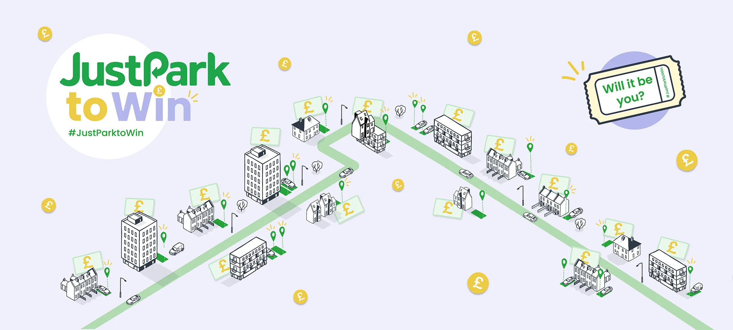 Illustration of streets showing parking spots