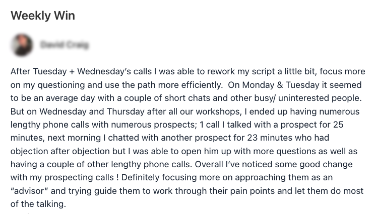 screenshot of a happy customer review