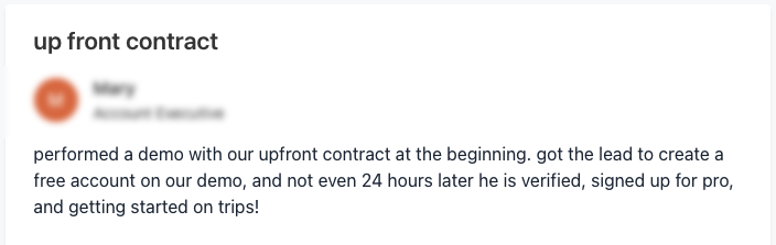 screenshot of a happy customer review