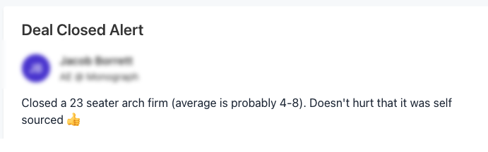screenshot of a happy customer review