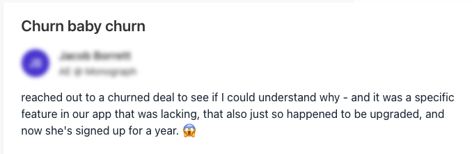 screenshot of a happy customer review