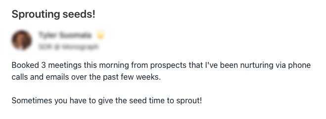 screenshot of a happy customer review
