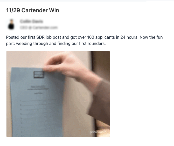 screenshot of a happy customer review