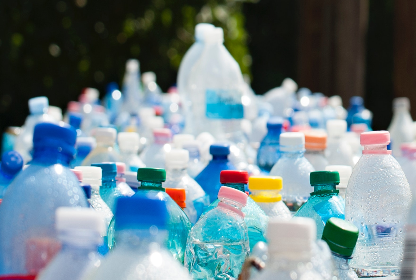 Large group of plastic bottles