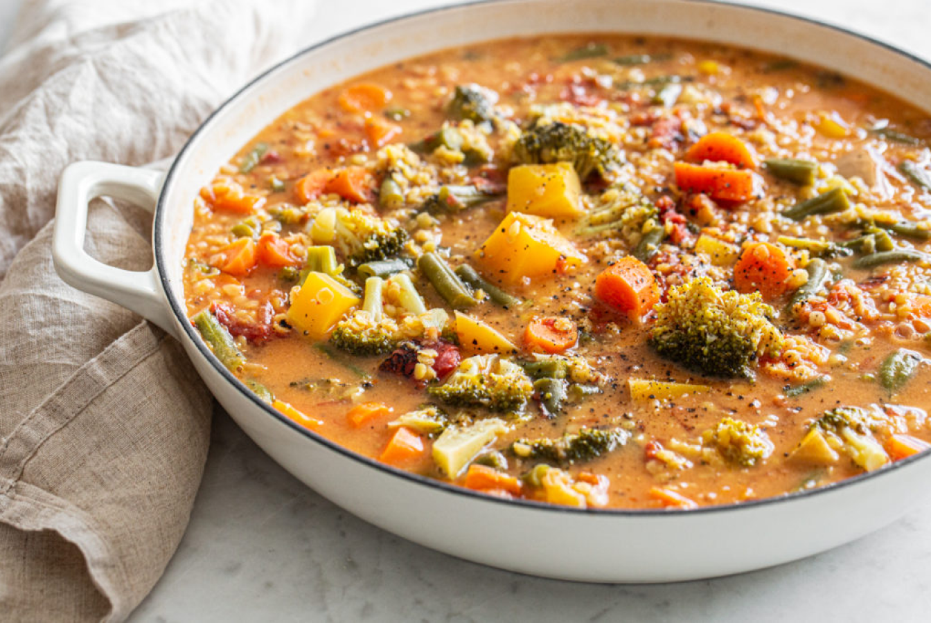 A bowl of vegetable curry