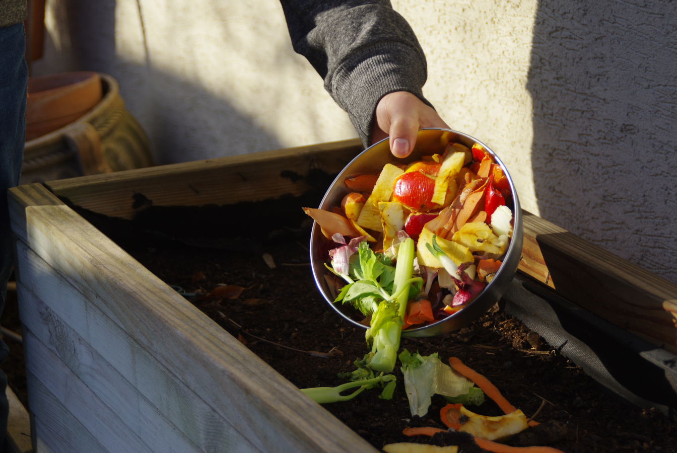 Food remains being properly composted.