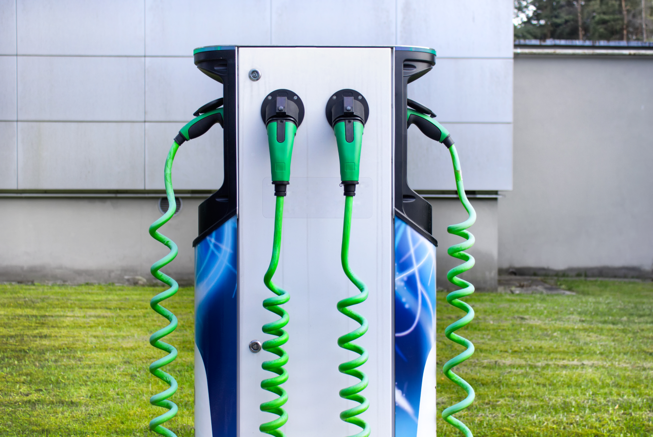 An electric vehicle charging station in Norway