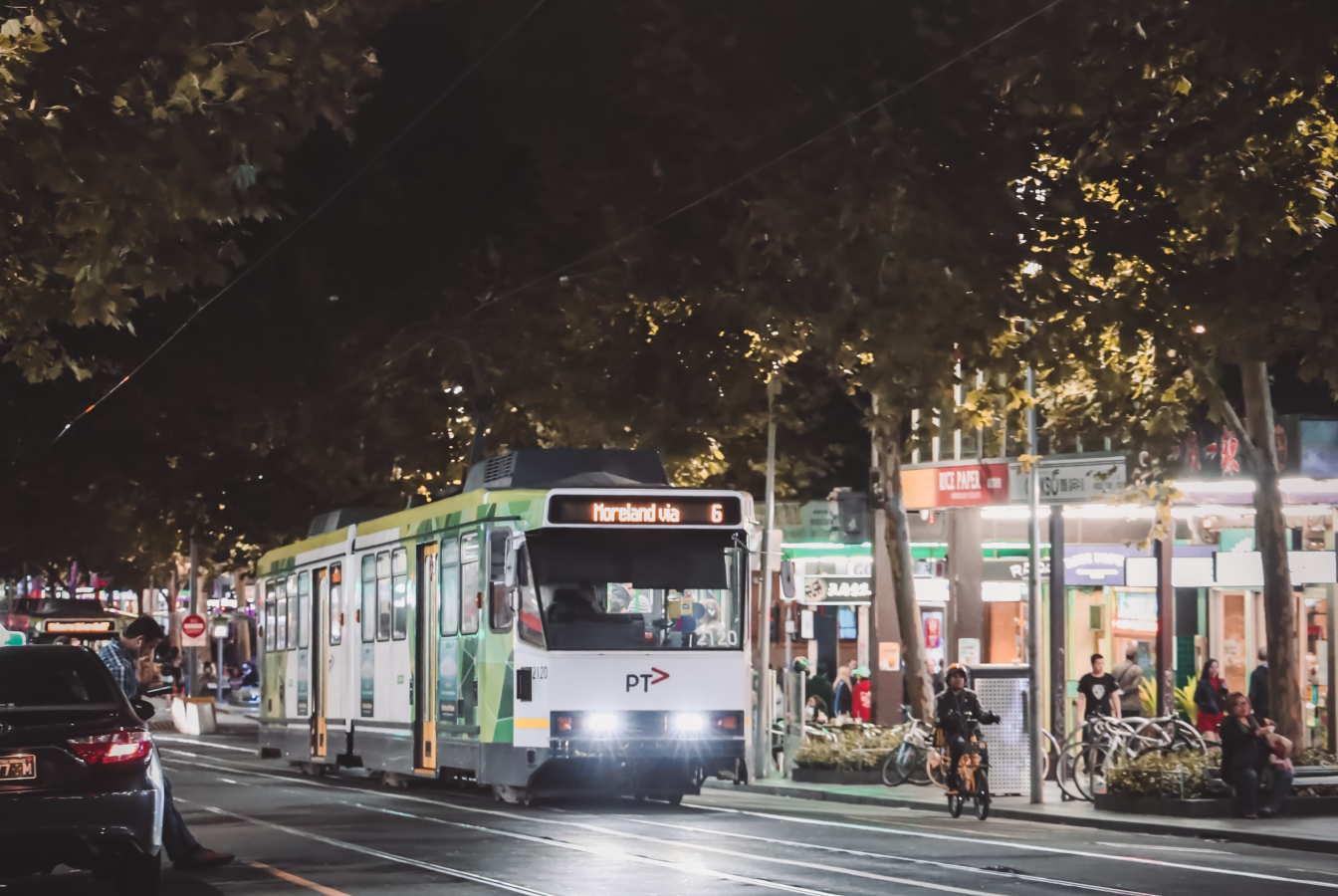 An electric tram being used for public transit in Norway