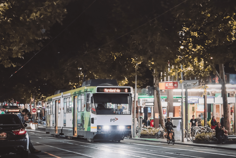 An electric tram being used for public transit in Norway