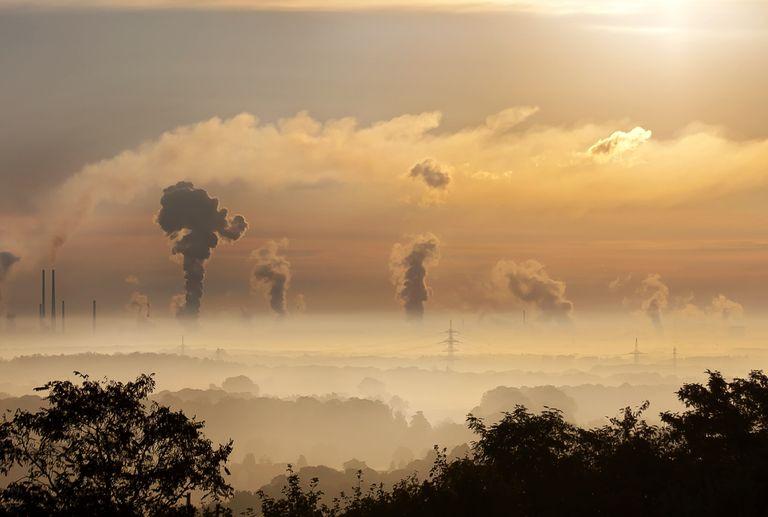 Air pollution being caused by carbon emissions