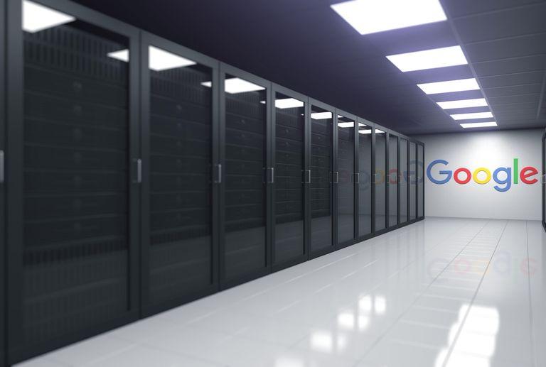 Servers in a Google datacenter facility