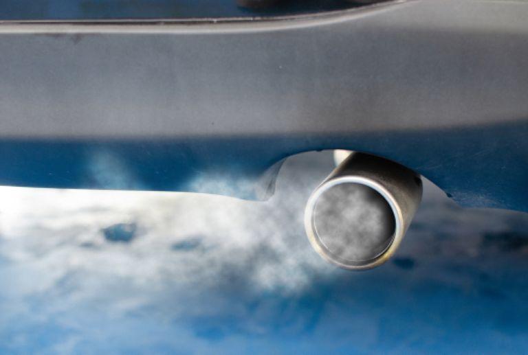 Gas exhaust from car emitting CO2