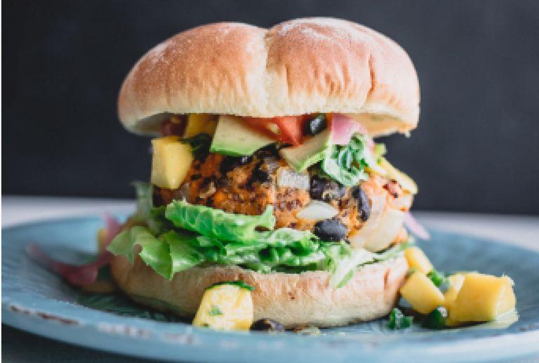Plant based burger as part of sustainable diet