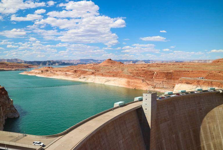 A hydroelectricity dam producing renewable energy as part of a carbon offset project.