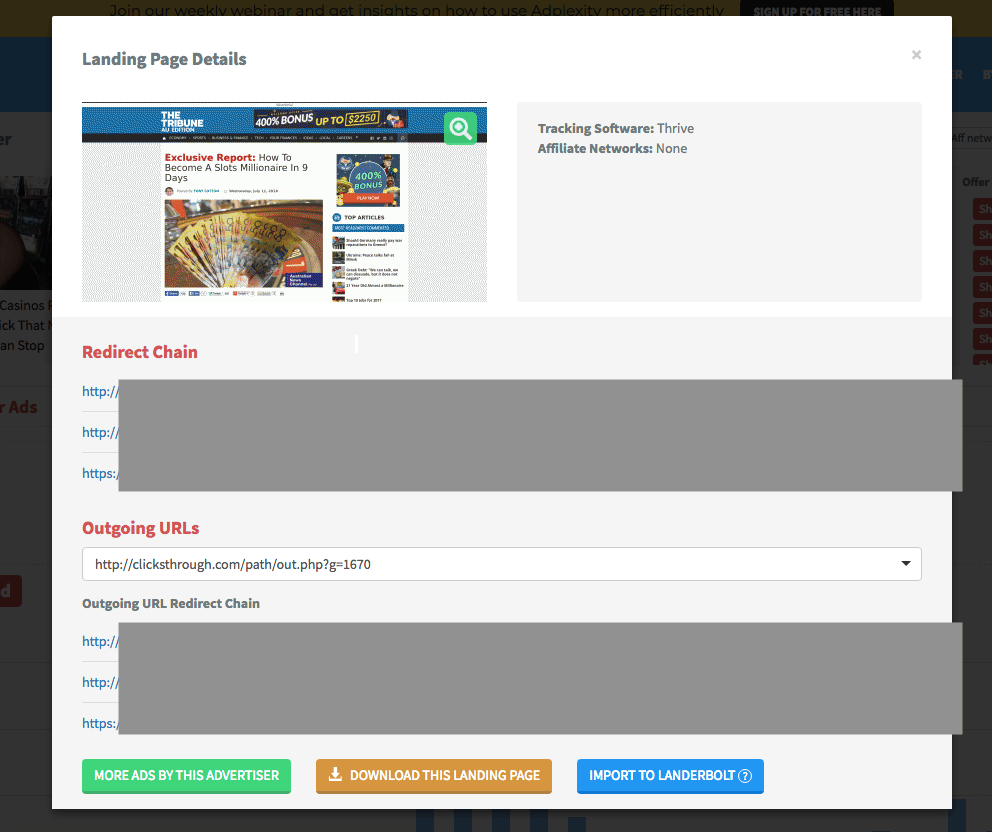 landing page details