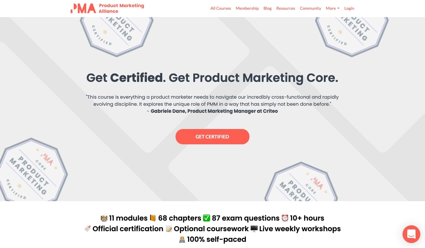 Product Marketing Alliance's Product Marketing Core course