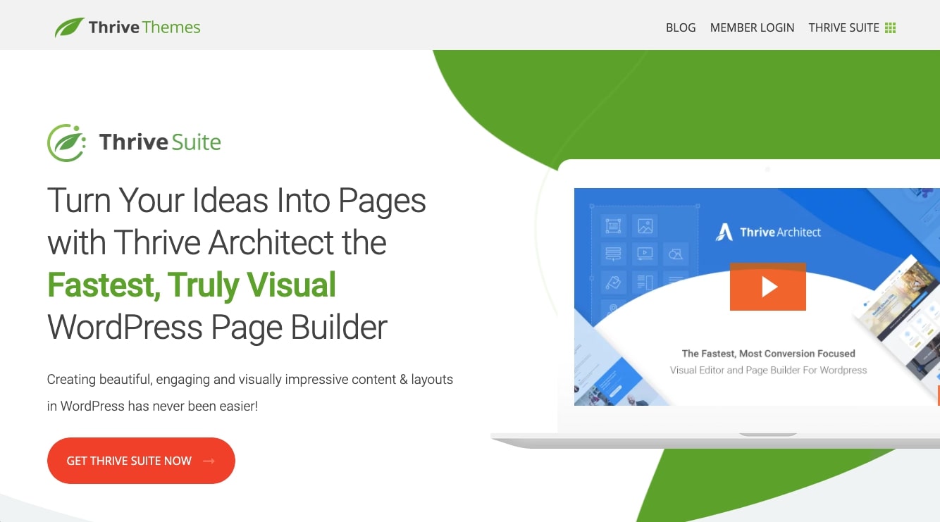 Thrive Architect landing page builder
