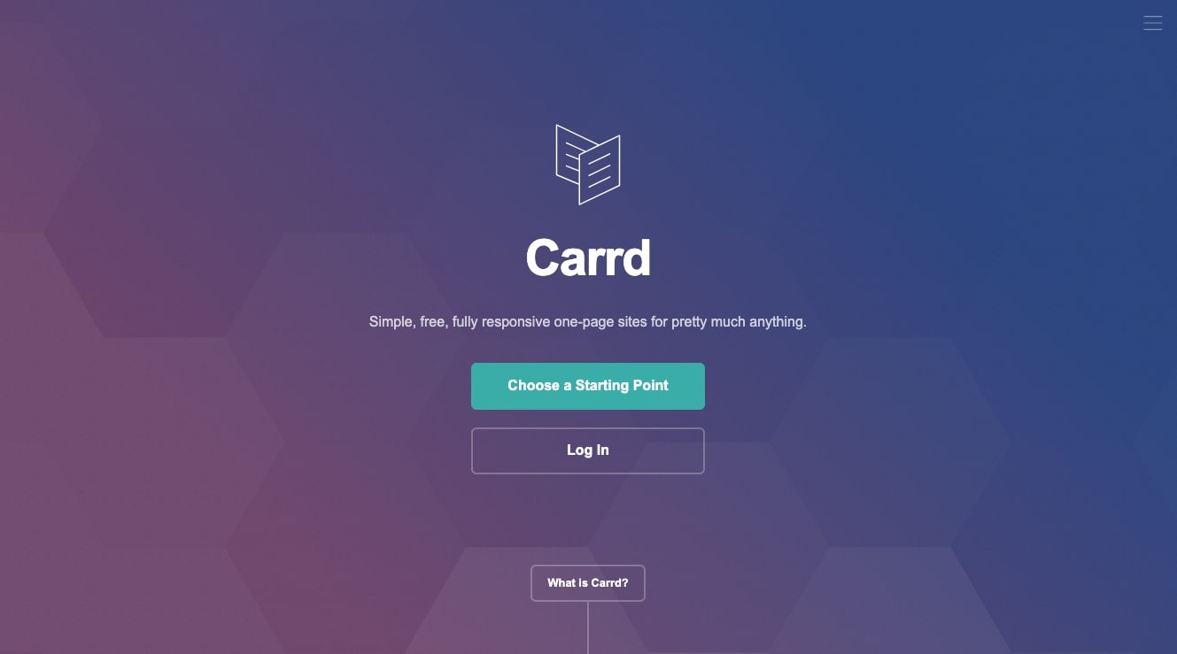 Carrd landing page builder