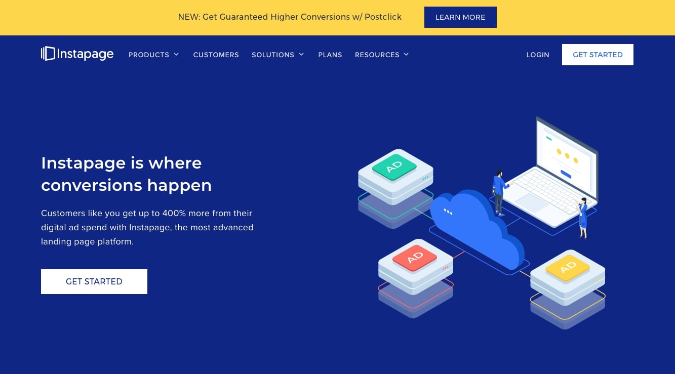 Instapage landing page builder