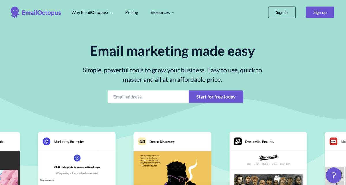 EmailOctopus email marketing tool