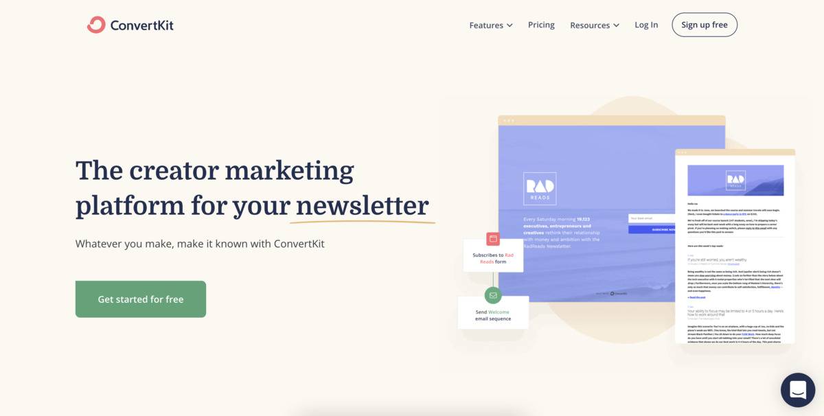 convertkit email marketing tool