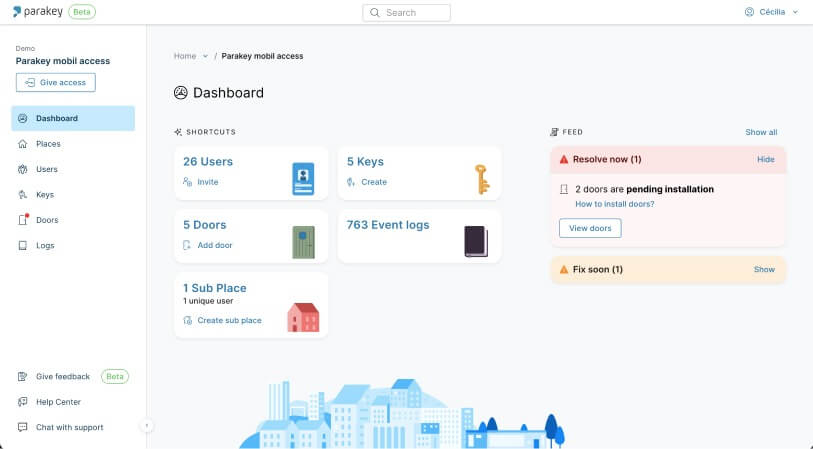 Parakey Web Portal Dashboard