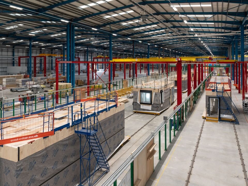 A modular prefabrication factory. Image courtesy Land and General Modular Homes.