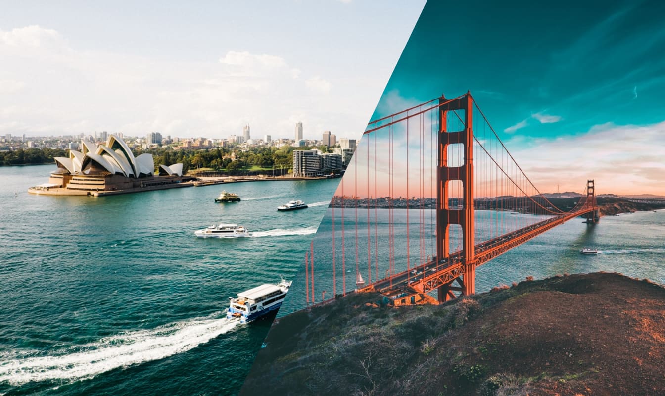 Sydney and San Francisco