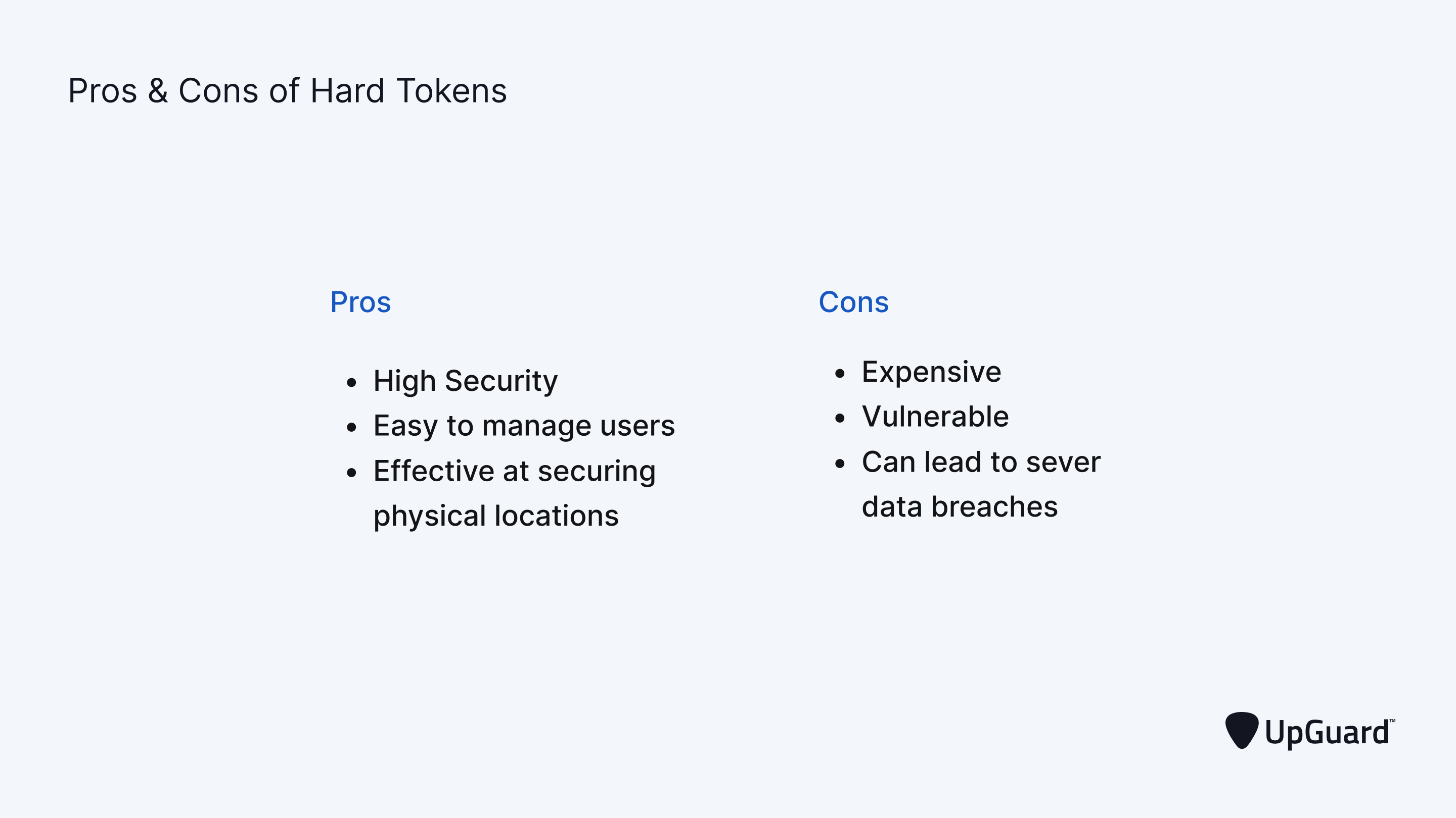 decorative image expressing the pros and cons of hardware tokens