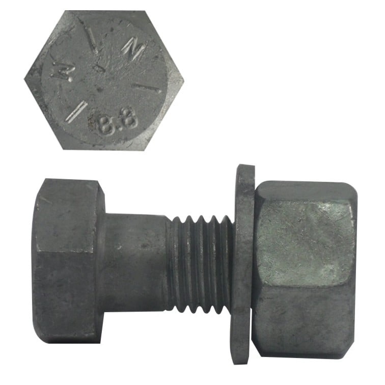 Zenith STRUCTURAL GRADE 8.8 ISO ASS GAL M16X75mm (Bolt+Nut+Washer)