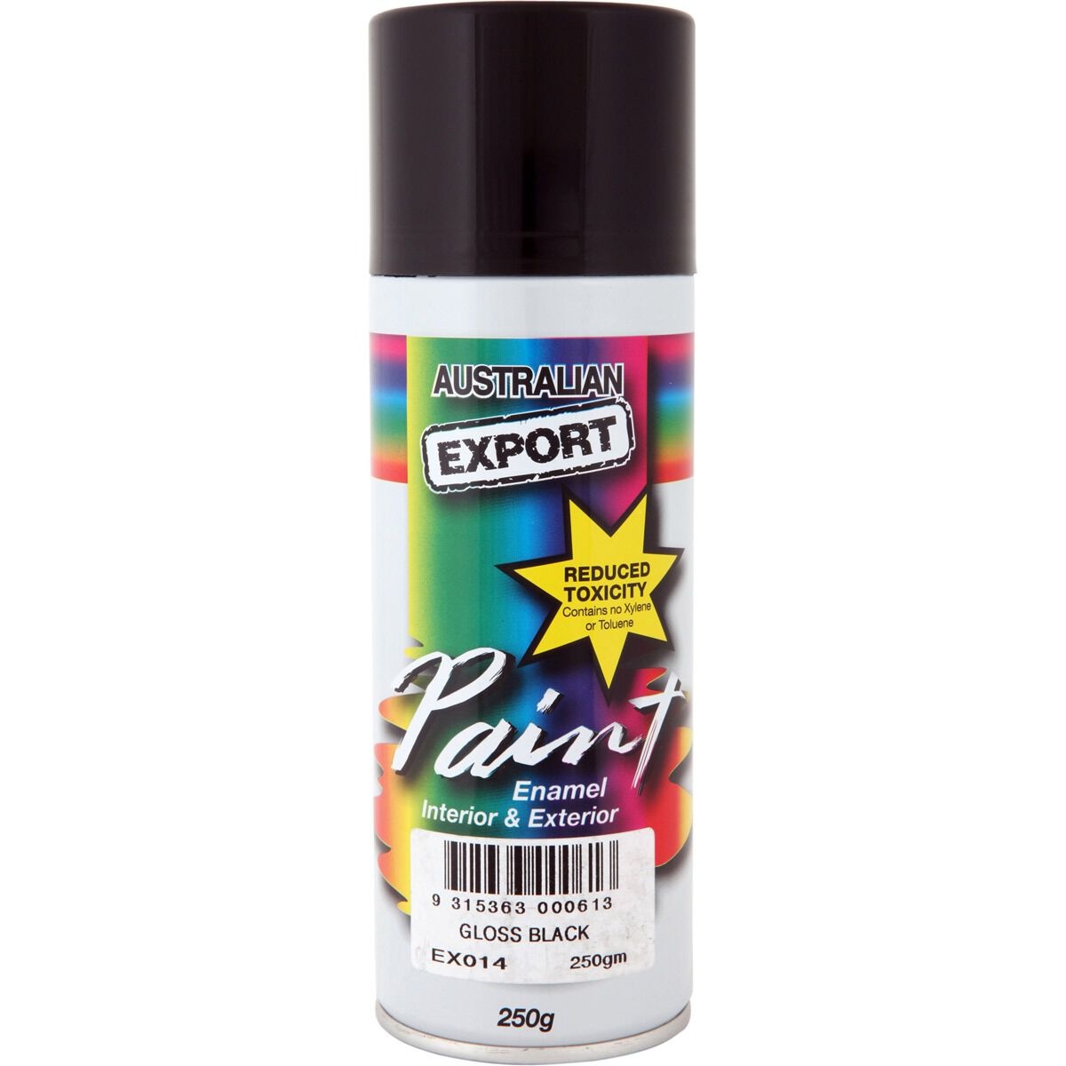 Australian Export Enamel Spray Paint - Gloss Black 250gm