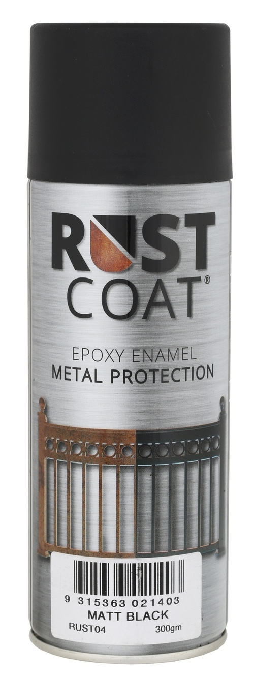 Rust Coat Rust Coat Epoxy Enamel Spray Paint Gloss Black 300gRUST02
