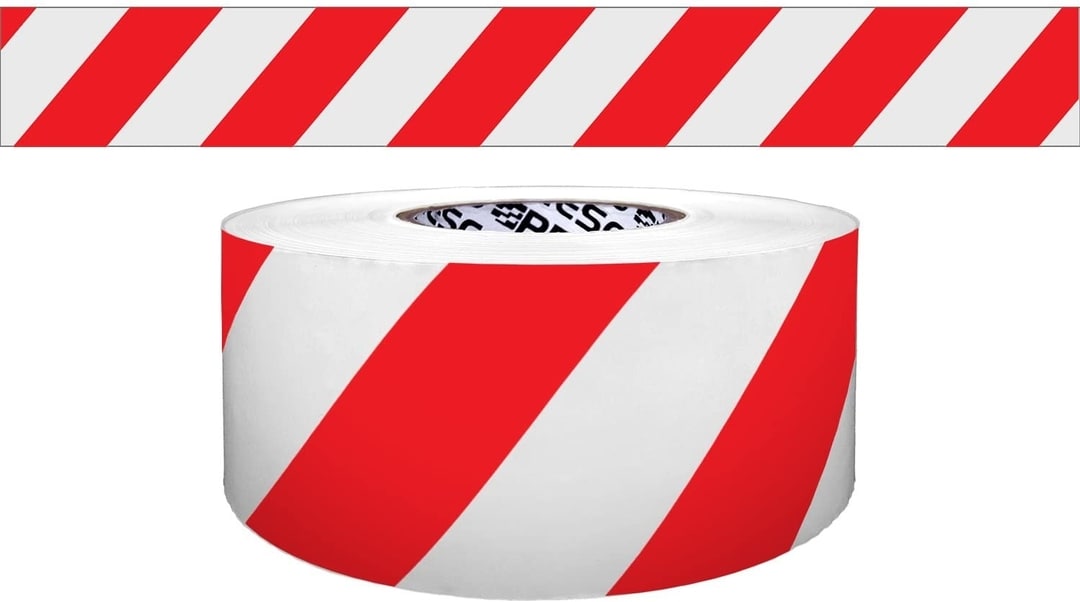 Barricade Warning Tape (Danger Red/White) 75mm x 100Mtrs