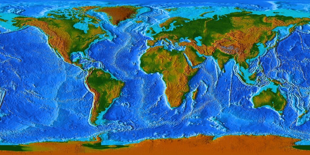 topographic map of the world