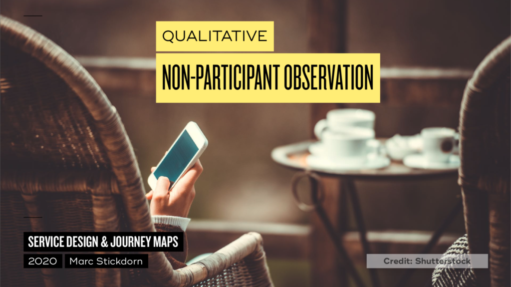 photo of two chairs at a coffee table, a smartphone is visible. visualization of non-participant observation