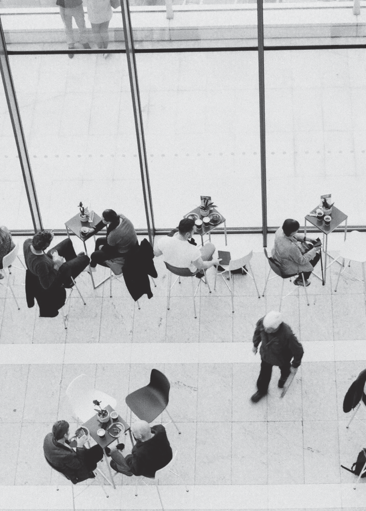 Picture of a café from above