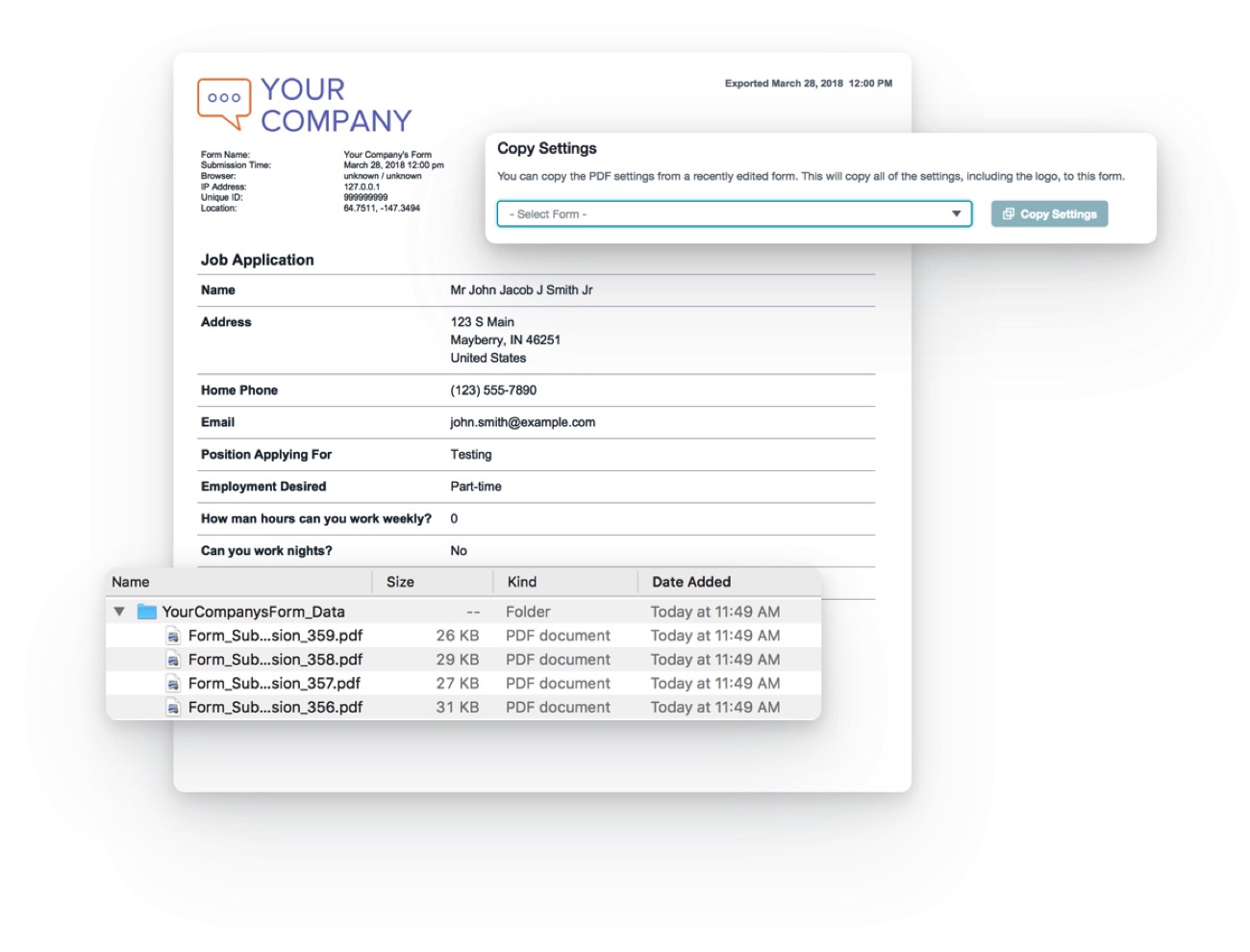 Formstack Advanced PDFs feature