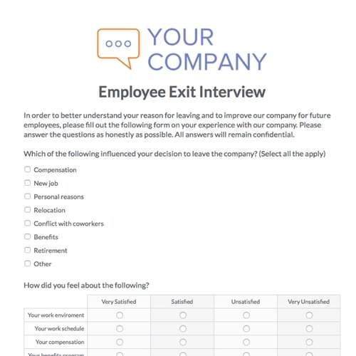 Employee Exit Interview Form Template Formstack