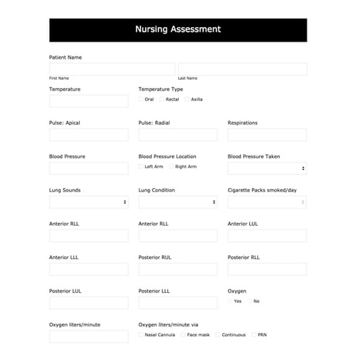 Home Health Nursing Assessment No Needed Formstack