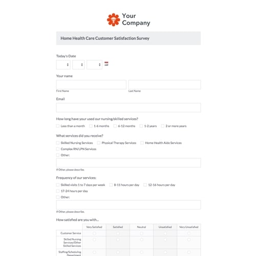 Home Health Survey Template Formstack