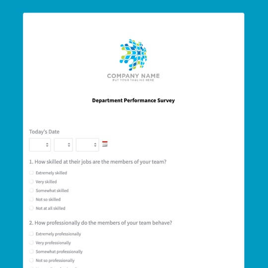 Department Performance Survey Formstack