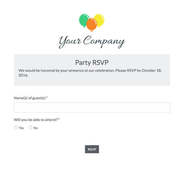 RSVP Form Template Formstack RSVP Form Template Formstack