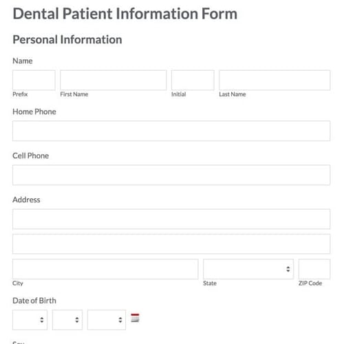 Dental Patient Information Form Template Formstack