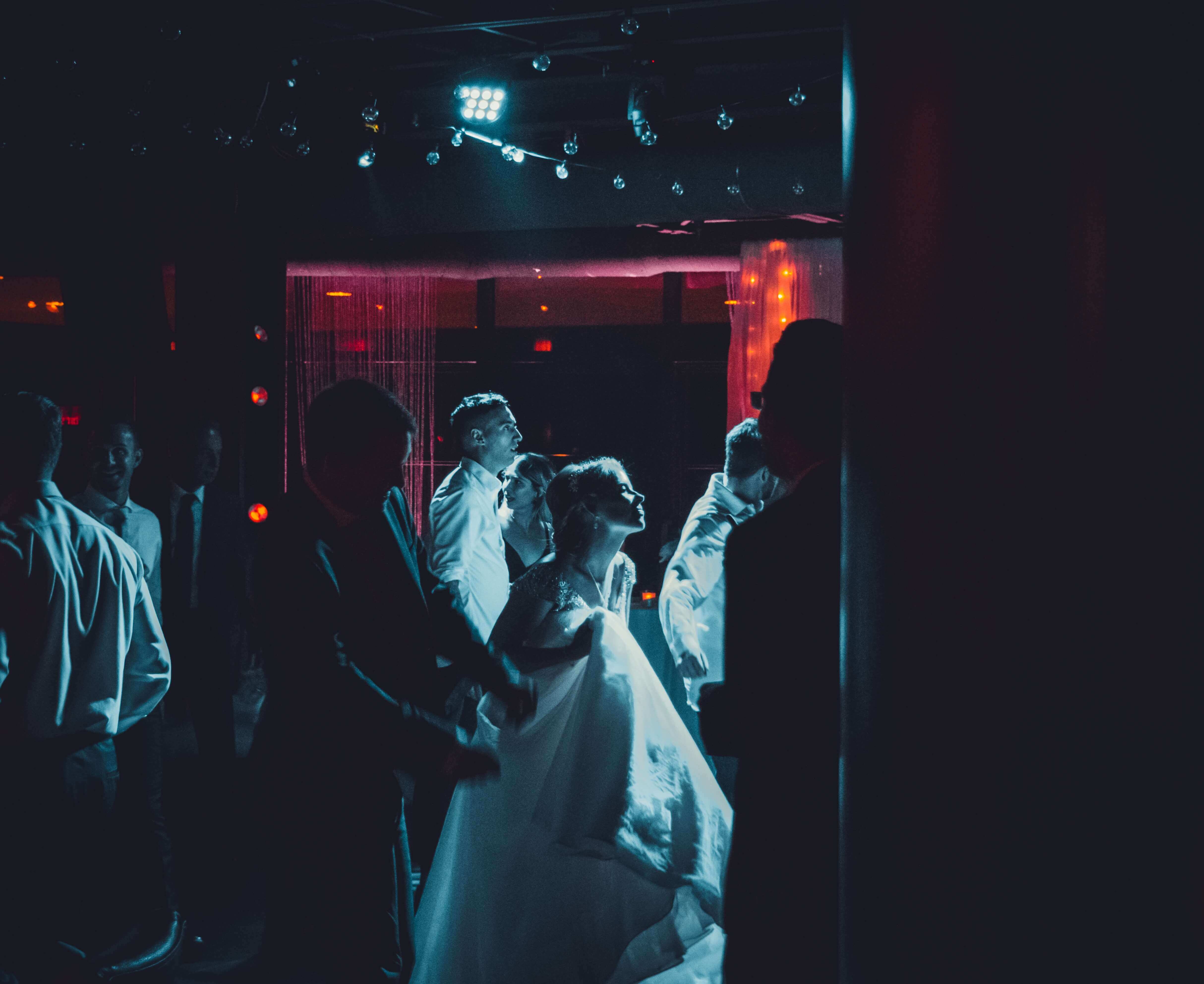 newlyweds dancing at their reception party