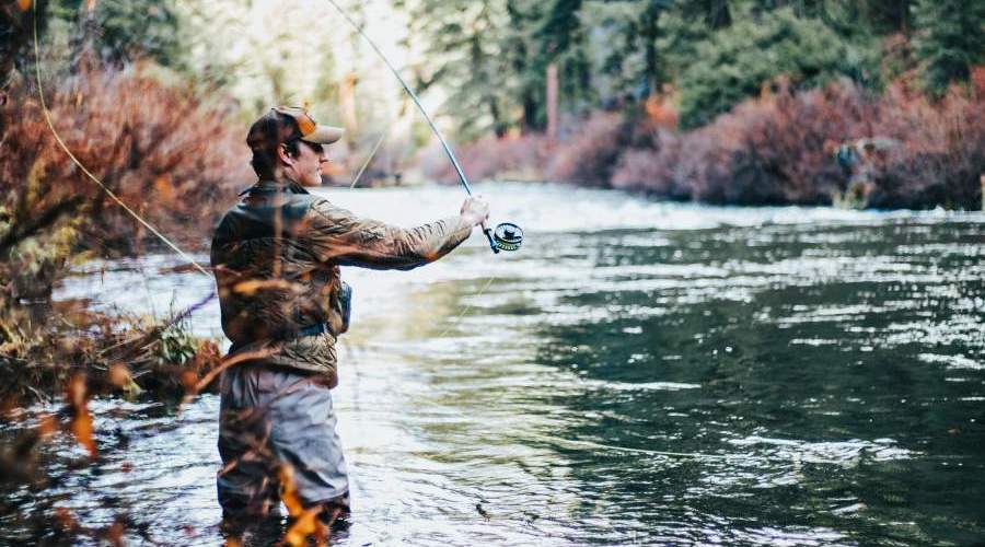 man fishing at lake arrowhead state park