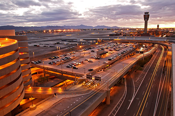 aerial view of phoenix international airport