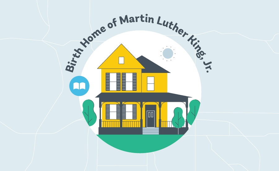 things to do in atlanta MLK birthplace graphic