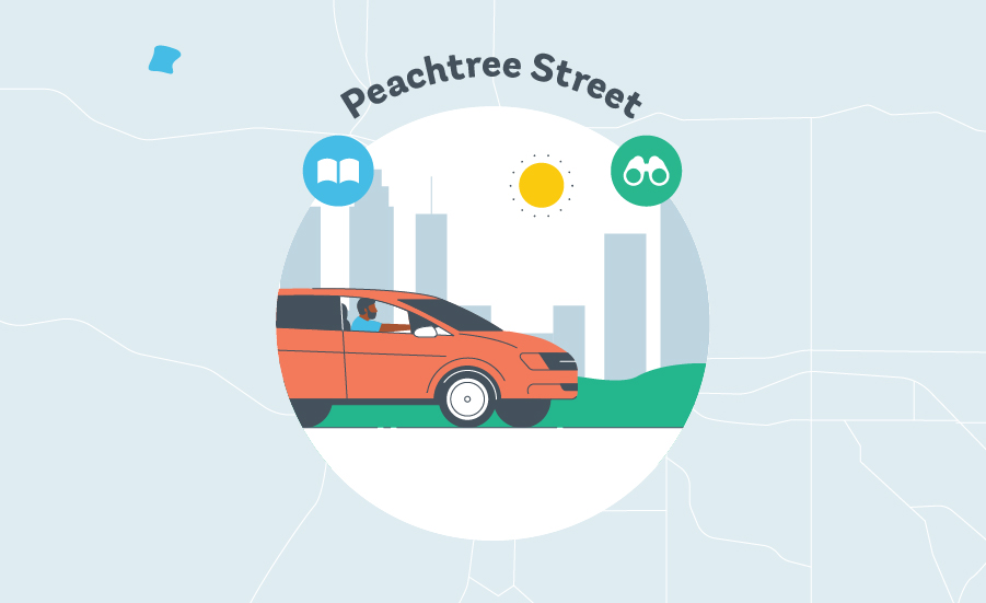 things to do in atlanta peachrtree street graphic